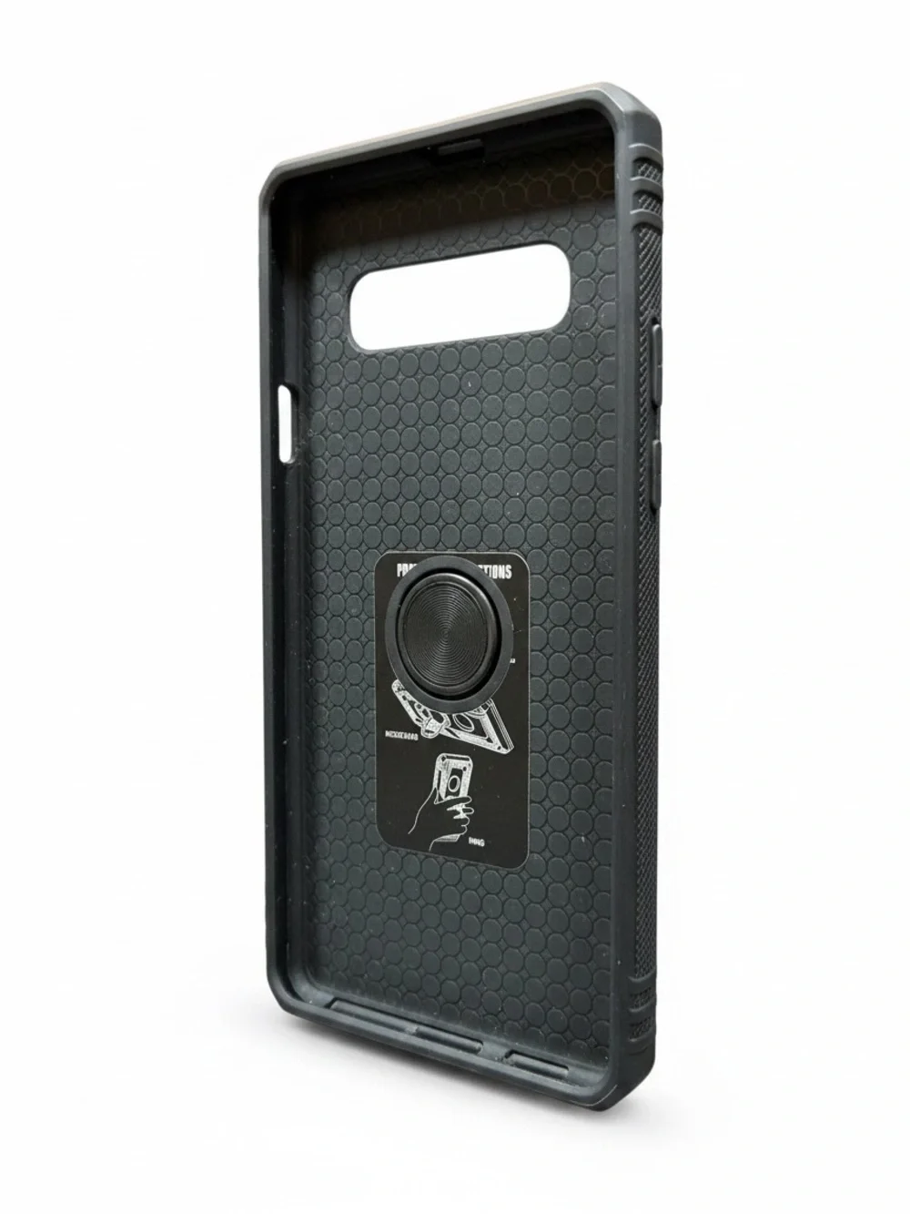 Samsung Galaxy S21 Ultra Rugged Armor Phone Case with Ring Stand - Silver /Black